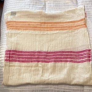 Lightweight warm weather scarf. Pink and orange striped. NWOT.